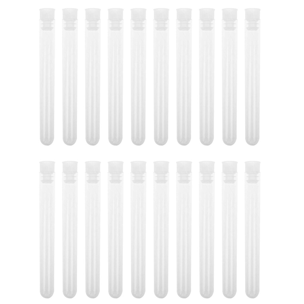 50pcs/pack Transparent Laboratory Clear Plastic Test Tube Vials+Push Caps School Lab Supplies 12x100mm Wedding Favours