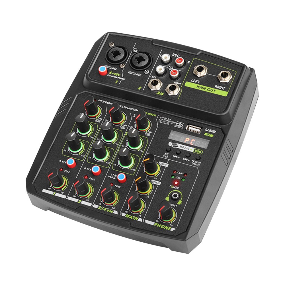 4 Channels Multifunction Home Studio Equipment Mixing Console Party Computer Music Recording Mini USB Stereo Audio Mixer