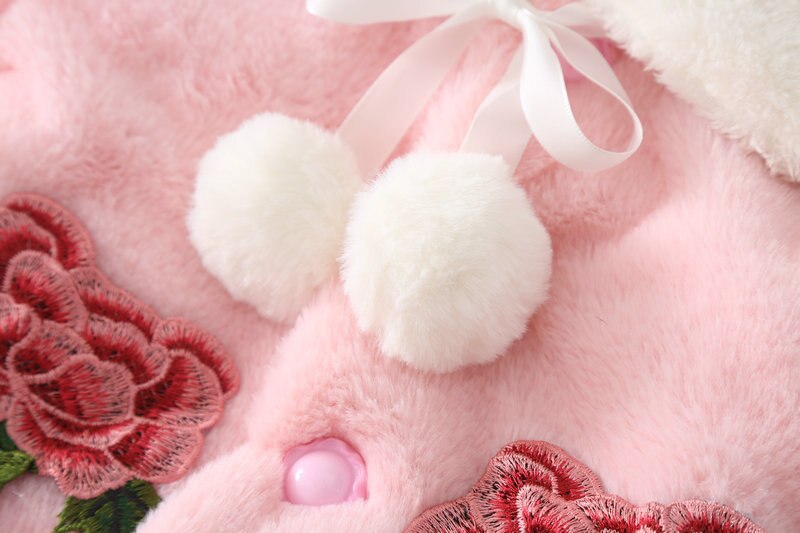 Babymeisjes herfst winter wollen cape jas omslagkraag vintage rozen dikke jassen bovenkleding kleding