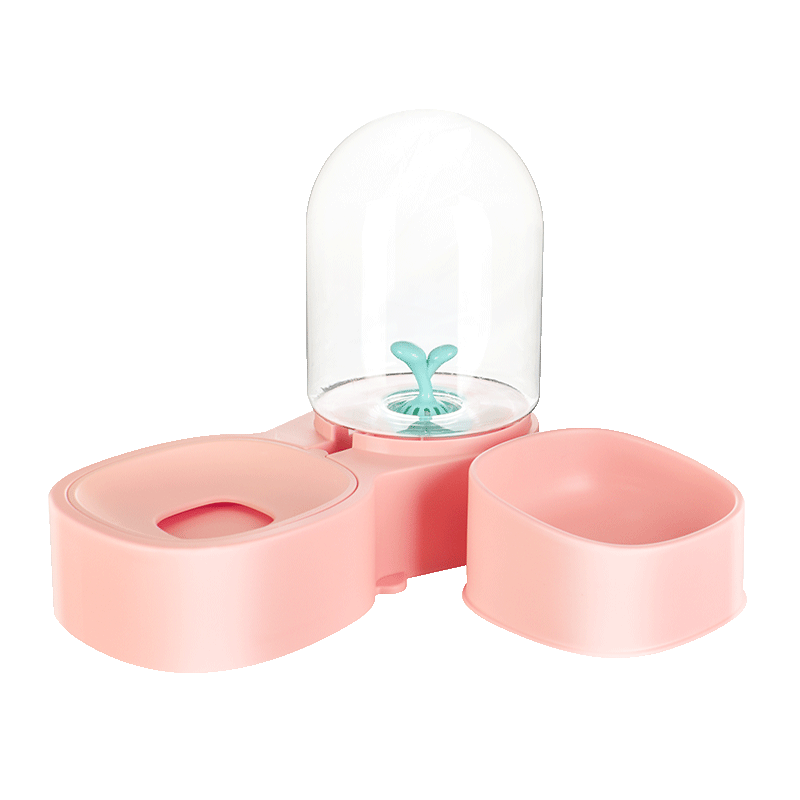 Cuenco para gatos y perros, dispensador automático de Alimentador de agua para mascotas, fuente para beber, suministros para mascotas,: Single Bowl Pink