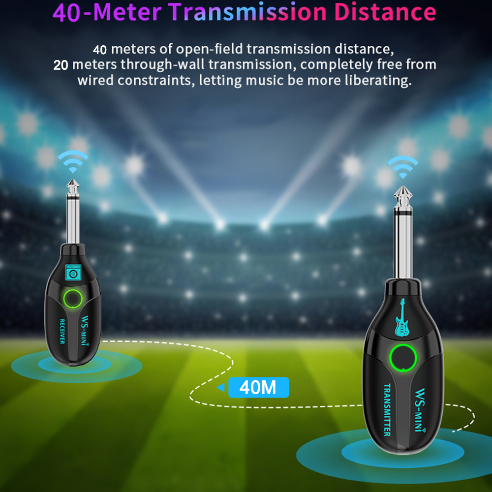 2,4g drahtloses Gitarren System Audio- Absender Empfänger drahtloses System für E-Gitarre/elektronische Tastatur/Bass