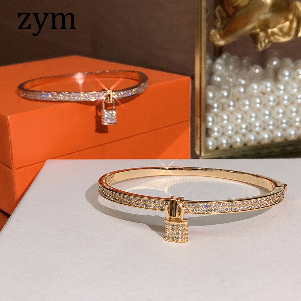 Popular brand lock Bracelet 5A zircon gold material European and American bracelet women's Bracelet