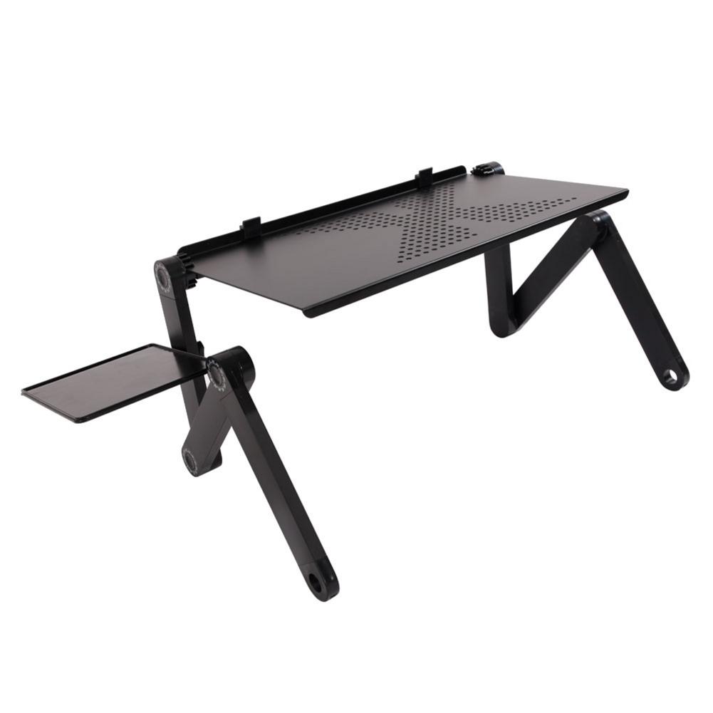 48*26cm Aluminum Laptop Table Ergonomic Adjustable Computer Desk Portable TV Bed Lapdesk Tray PC Table Stand with Mouse Pad: Default Title