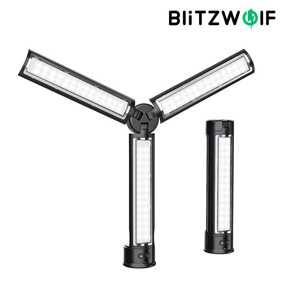 BlitzWolf-luces de relleno de BW-SL7, 3 grupos de iluminación, luces parpadeantes, Control remoto inalámbrico, portátil, plegable, fotografía al aire libre