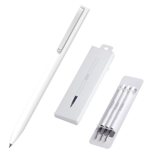 Stylo Xiao mi jia avec recharge suisse 0.5mm stylo à bille roulante 143mm pour le bureau de l'école stylo à bille mi Xio mi: 1 Pen with 3 Refills