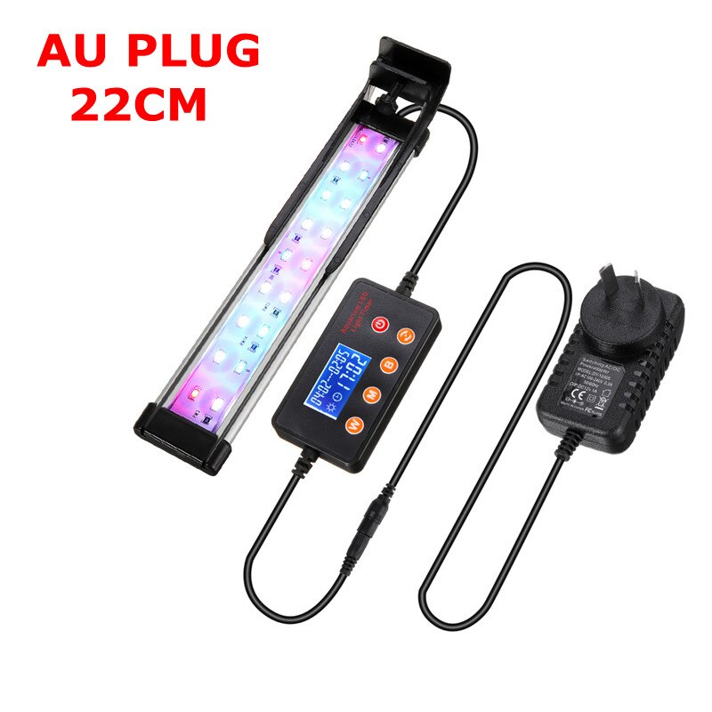 Led Licht Aquarium Led Verlichting Fish Tank Lamp 22-72Cm Verstelbare Aquatic Plant Lampen Rgb Decoratie Professionele Afstandsbediening lichten: AU PLUG 22CM