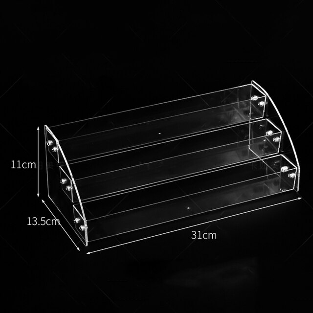 5/6/7 Lagen Acryl Nagellak Display Organisator Plank Clear Cosmetische Display Rack Holder Frame Sieraden Stand Opbergdoos: 3 Tiers