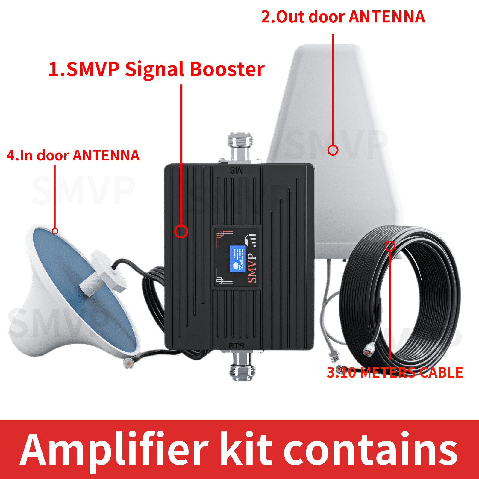 SMVP 4G Wzmacniacz sygnału Zestaw wzmacniacza GSM 2G 3G 4G 800 900 LTE 1800 2100 MHz Wzmacniacz sygnału telefonu komórkowego Wzmacniacz sieciowy
