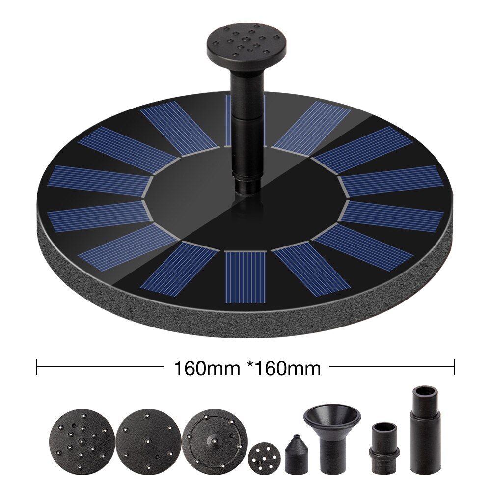 Mini painel de bomba de fonte solar alimentado por energia solar fonte de água piscina fonte de água decoração do jardim fontes de água decorativo: 16CM