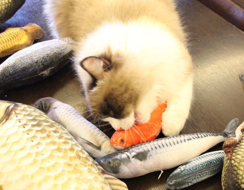 Simulation Plush Catnip Fish Toy for Cat Playing Training Tool Cats Pets Mint Fish Chew Toys Cat Rest Bite Pillow Scratch Board