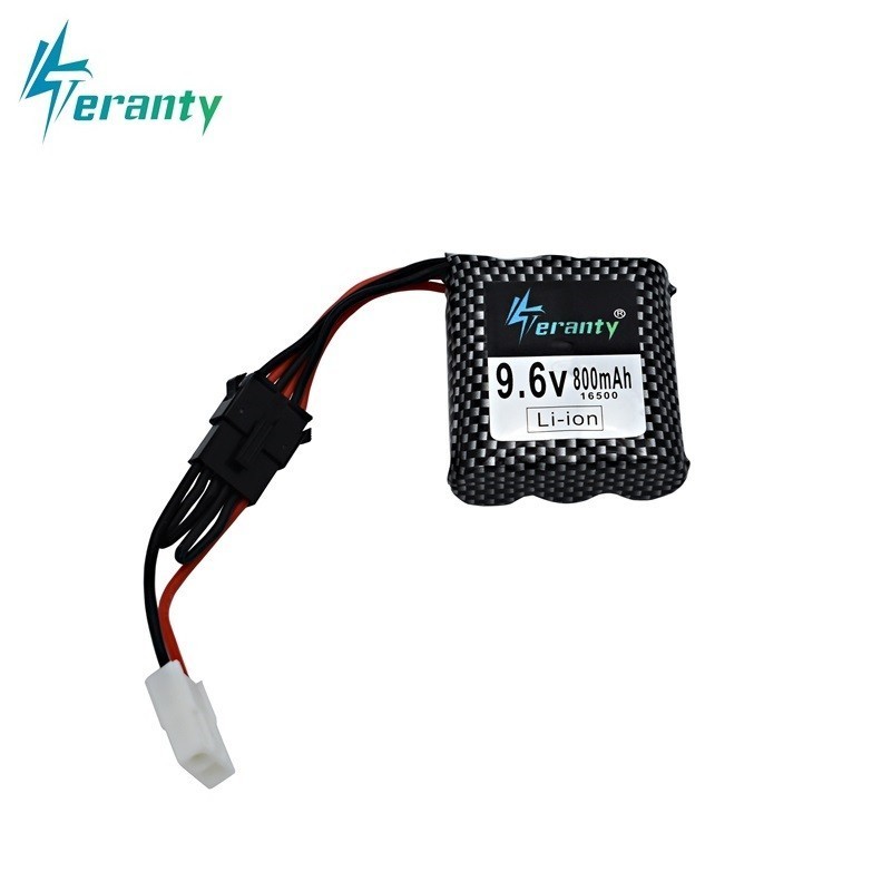 Batería Original de iones de litio de 9,6 V y 800mAh para 9115, 9116, S911, S912, camión teledirigido de alta potencia, coche teledirigido, batería de 9,6 v, enchufe 16500 6P-SM: Rojo