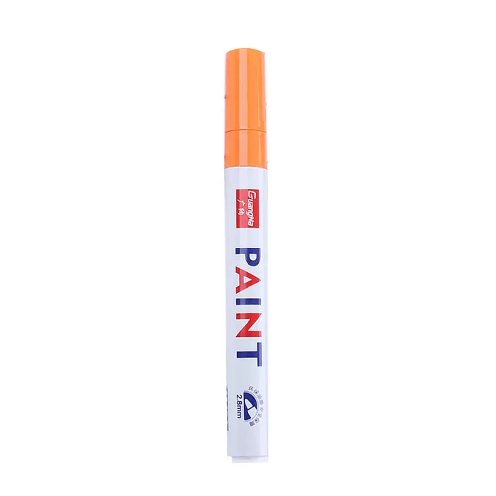 Caneta de pintura de carro à prova dwaterproof água roda de carro pneu pintura oleosa marca caneta auto borracha pneu piso cd metal marcador de pintura permanente: Laranja