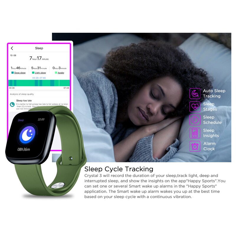 Zeblaze Crystal 3 Smartwatch - IPS Color Display, Heart Rate & Blood Pressure Monitor, Long Battery Life