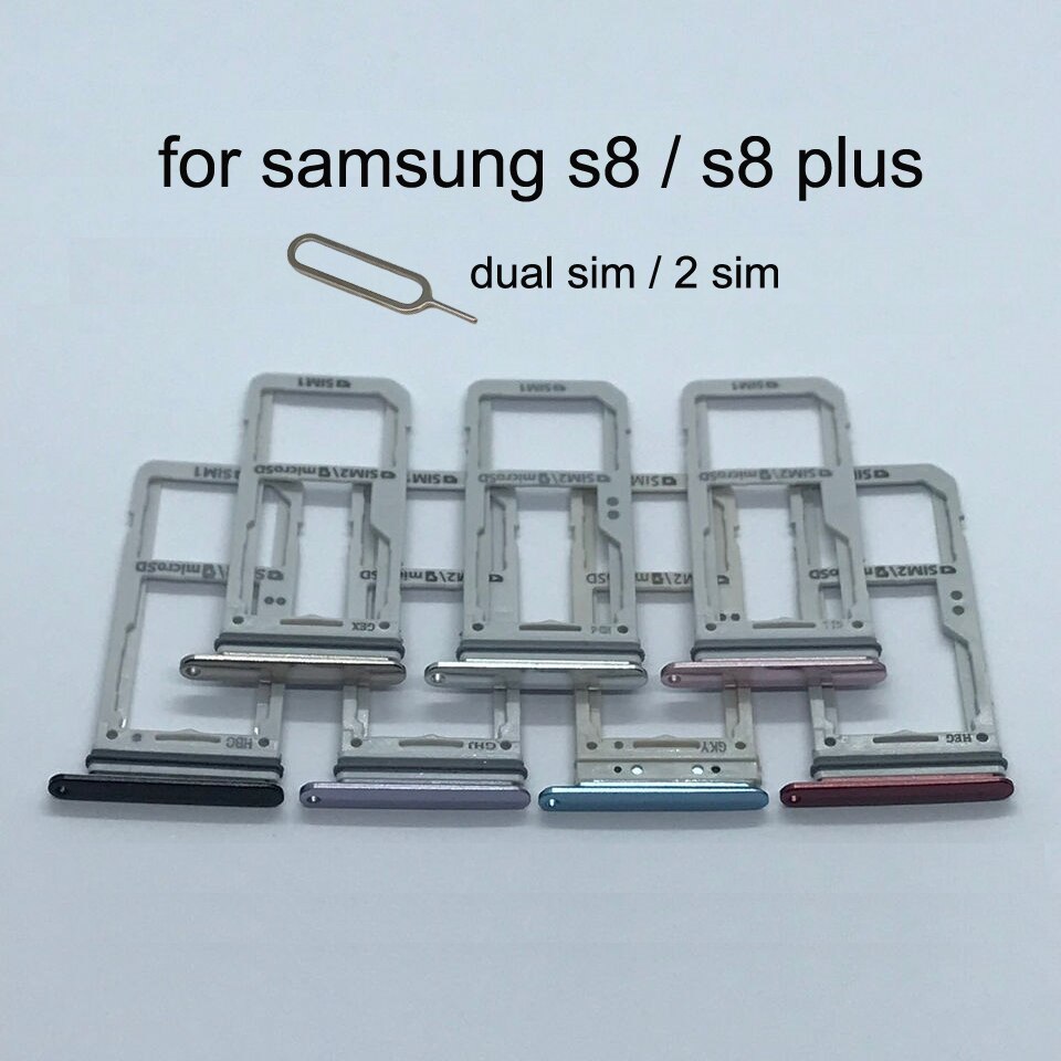 For Samsung Galaxy S8 G950 G950F S8 Plus G955 G955F Original Phone Housing SIM Card Adapter And Micro SD Card Tray Holder