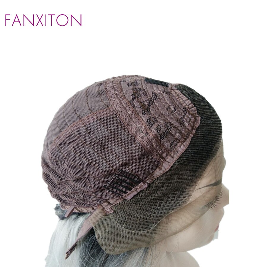 FANXITON White Wavy Lace Front Synthetic Wigs For Black Women High Temperature Fiber 22Inch Wig Cosplay