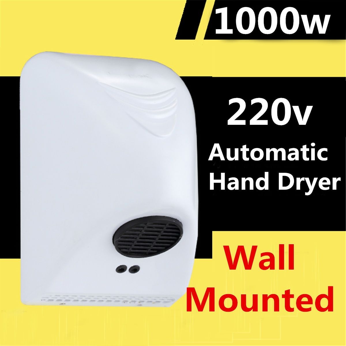 Hand Dryer Wall Mounted Electric Automatic Fast Warm Air Drier Toilet White