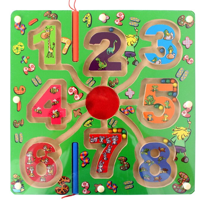 Holz Kreisbahn Perlen Maze Puzzle Stift Fahren Labyrinth Pädagogisches Board Game Interactive Labyrinth Kinder Spielzeug Ring Track: 271