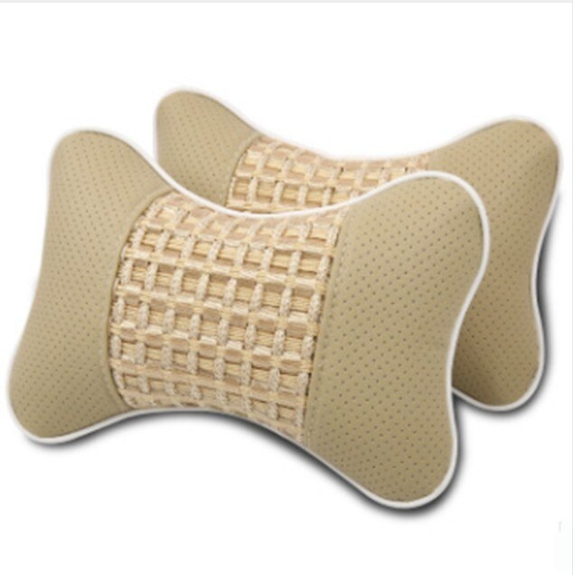 1pc pu skinn pustende bil bil nakkestøtte nakkestøtte pute pute putesete nakkestøtte minne skum bilpute: beige