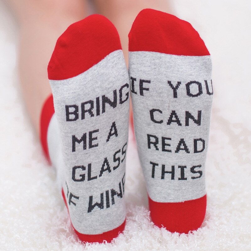 Custom wine socks If You can read this Bring Me a Glass of Wine Socks autumn spring fall Dobby Halloween Sock