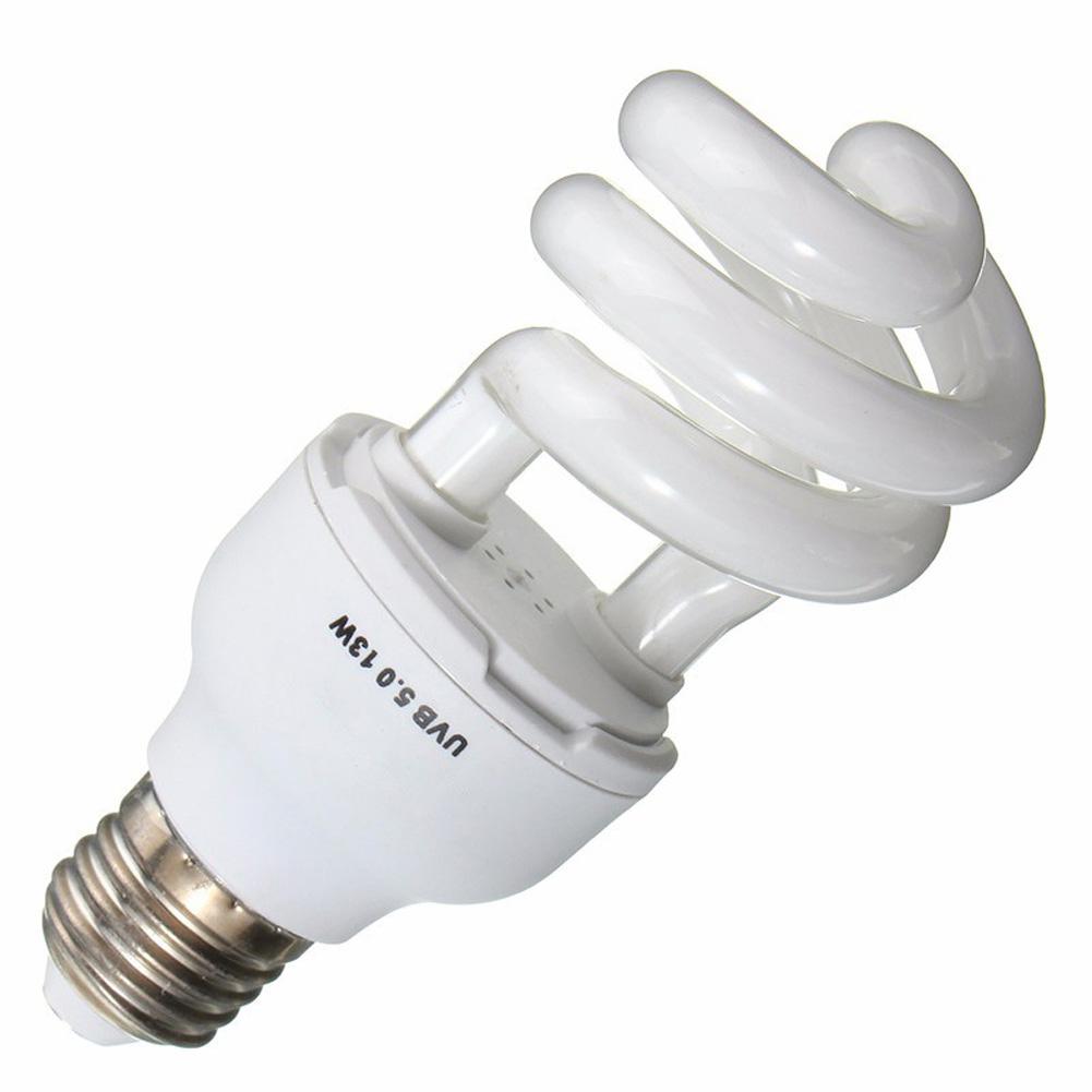 Bombilla de luz UV para reptiles, Terrario de Vivarium, Tortuga, serpiente, mascota, calefacción, 10,0 UVB, 13W/26W, 220v-240v: UVB5.0 13w