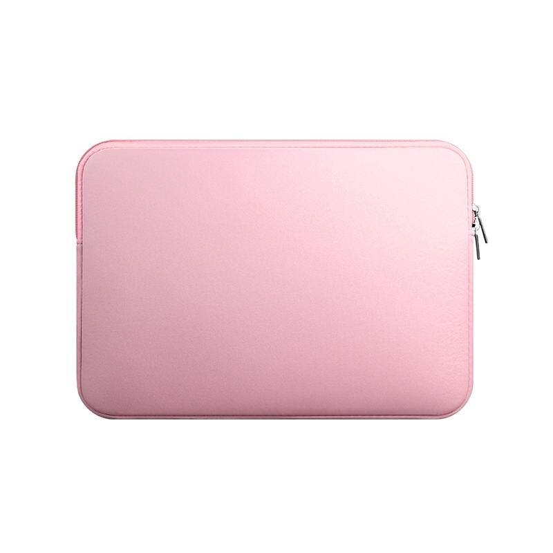 Yicana 11 12 13 14 15 15.6 inch Laptop Sleeve case For Macbook Air Pro Ultra-book Notebook computer Soft Zipper Bag: Pink / 15 inch