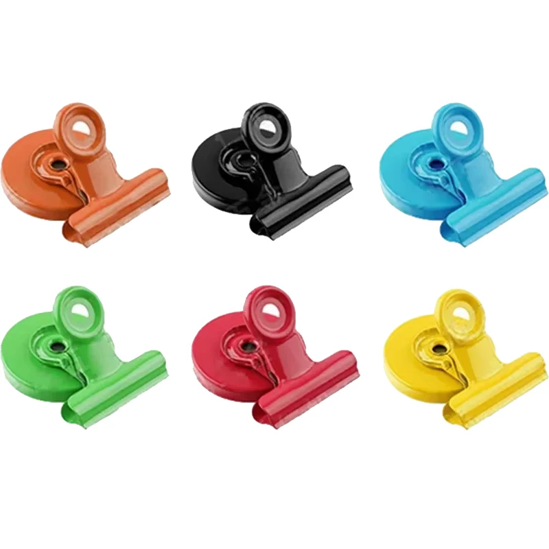Imanes para nevera, Clips magnéticos de alta resistencia, sujetadores de papel para exhibición de lista detallada en el hogar, la oficina y la enseñanza, 6 uds.: Multicolor