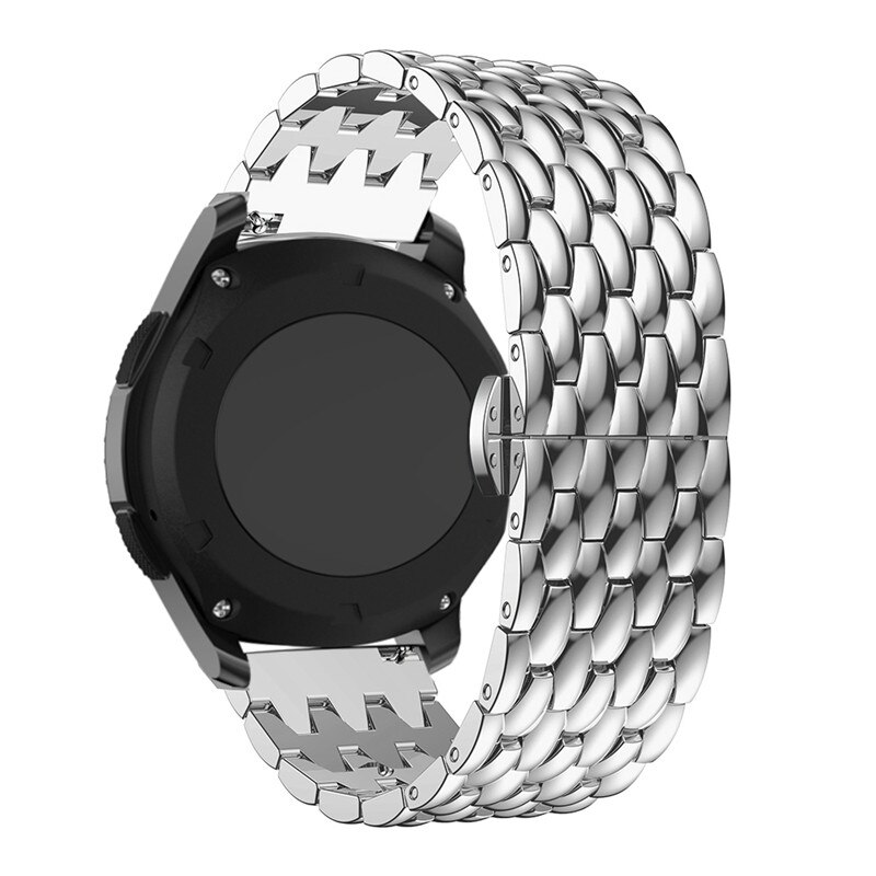Bracelet de montre de Bracelet de 22mm pour la montre de Huawei GT 2/GT2 / gt 2e Bracelet intelligent Bracelet d'alliage d'acier inoxydable pour la montre de galaxie 46mm: Argent