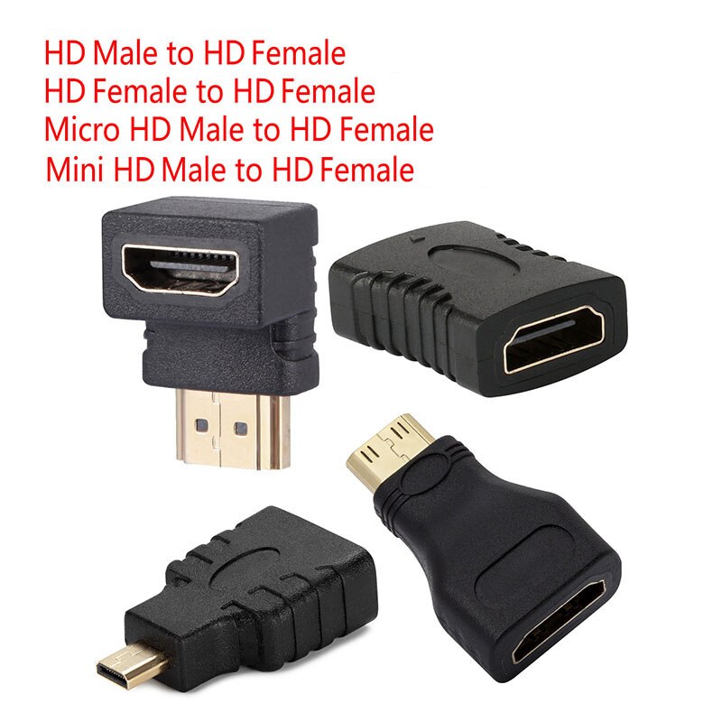 4 typer hdmi kabelstik adapter m / ff / f mini micro hdmi han til hdmi kvindelige hdmi konvertere til 1080p hdtv adapter extender: 4 blandetyper