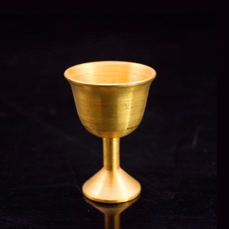 Copa de vino de latón blanco de Buda, artículos budistas esenciales, artículos de bebidas