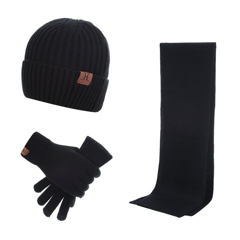 Conjunto de sombrero y bufanda y guantes para hombres, sombreros de Invierno de lujo y bufandas, guantes de lana, conjuntos de Gorros de niño Invierno: 1