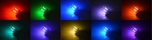 2x Auto Styling Rgb Led Auto Koplamp 5050 Led 27 Smd Mistlamp Head Lamp Met Afstandsbediening 9005 9006 H11 H7 1156