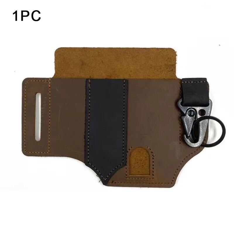 EDC Tasche Leder Mantel Für Leatherman Multitool Mantel Organizer Mit Schlüssel Halter Für Gürtel Und Taschenlampe Camping Outdoor-Tool: BrownX1