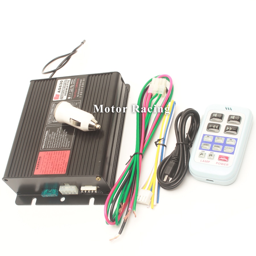 Universal 12V 200W Alarm Horn Megaphone Multi Tone Police Siren Special Sound Wireless Remote Waring Loudspeaker Boat Train Horn