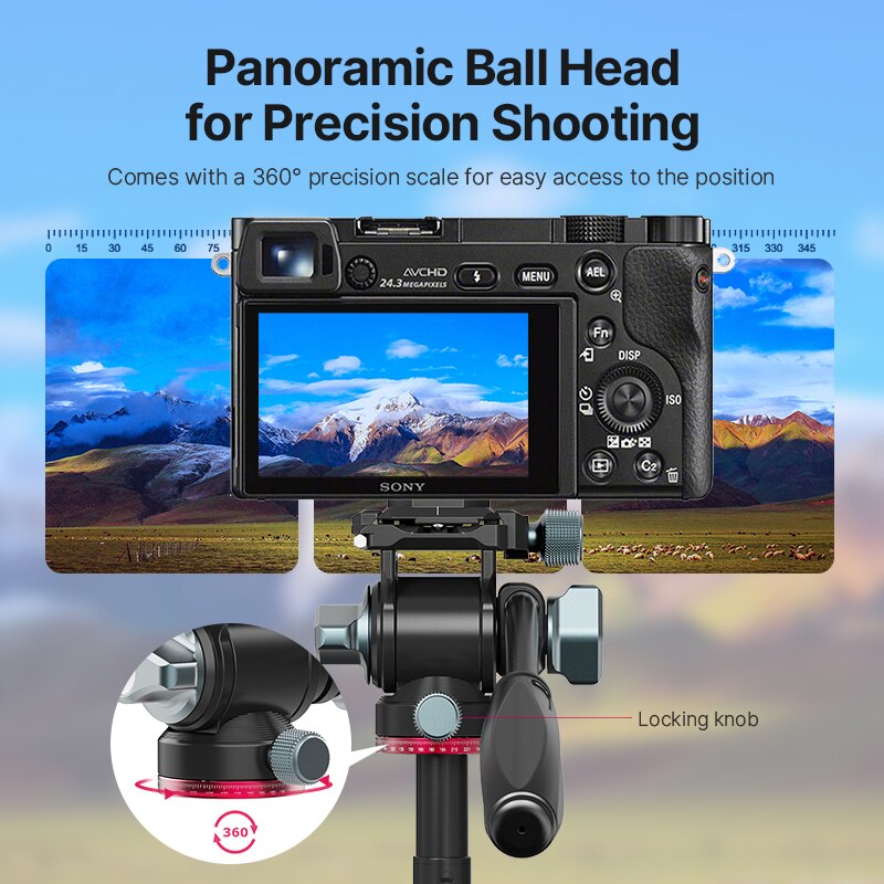 Ulanzi-Cabezal de trípode panorámico U-190, cabezal de vídeo hidráulico fluido para trípode, monopié, soporte para cámara móvil SLR DSLR
