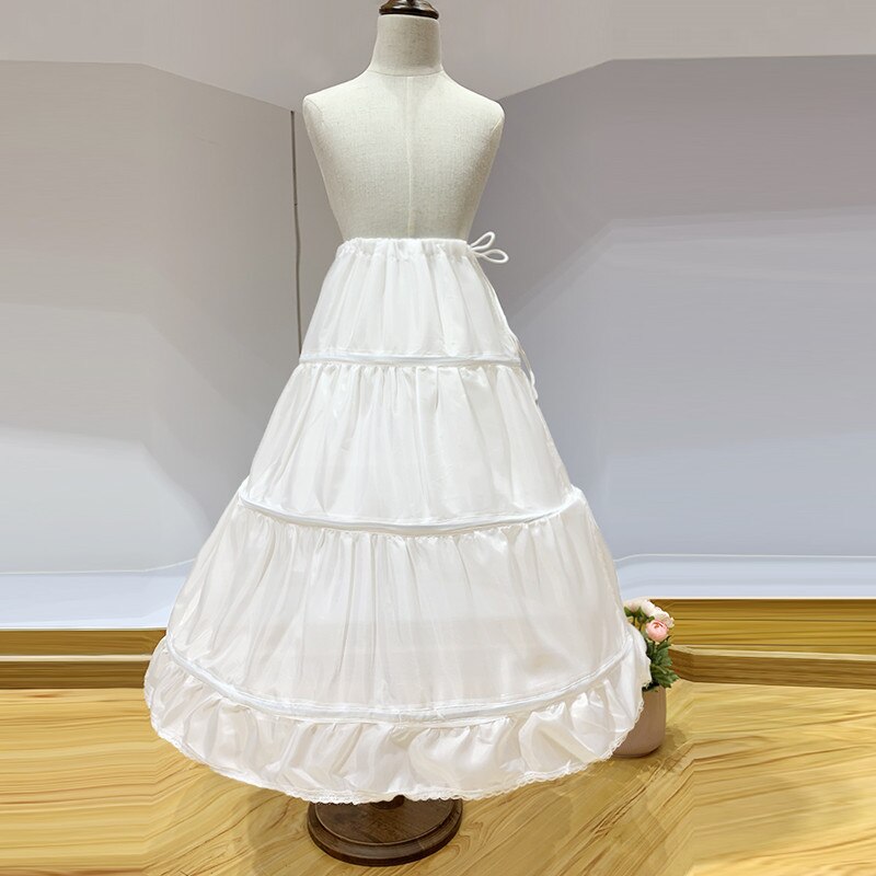 Venta al por menor vestidos de flores para niñas vestido largo amarillo bordado Primera Comunión vestidos de boda: white-55cm / 9
