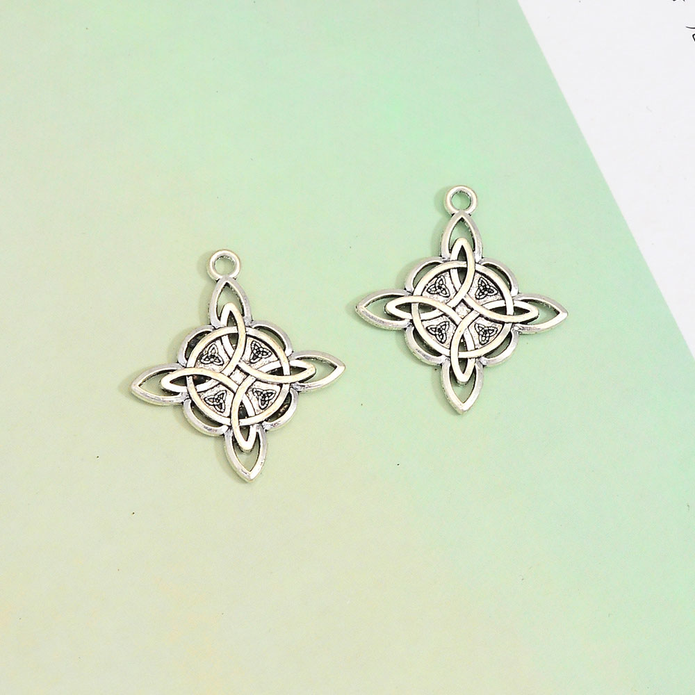 12/20pz Misto Amuleti di Protezione Celtica Pendenti e Ciondoli Wiccan Nodo della Strega Stregoneria Irlandese Pendenti Fai Da Te Orecchino Creazione di Gioielli Forniture