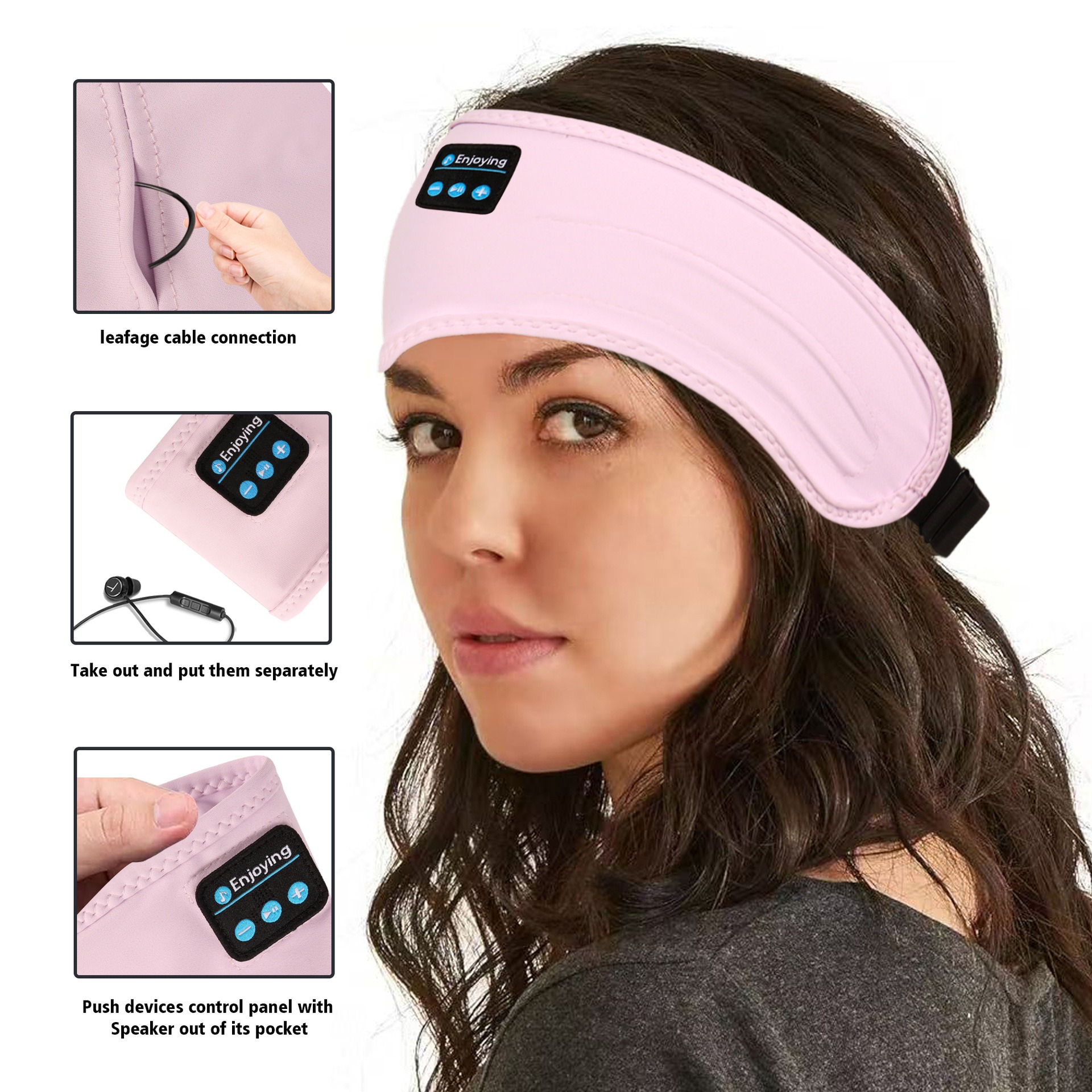Fone Bluetooth-Kopfhörer, Sport-Schlaf-Stirnband, elastische kabellose Kopfhörer, Musik-Augenmaske, kabelloses Bluetooth-Headset-Stirnband