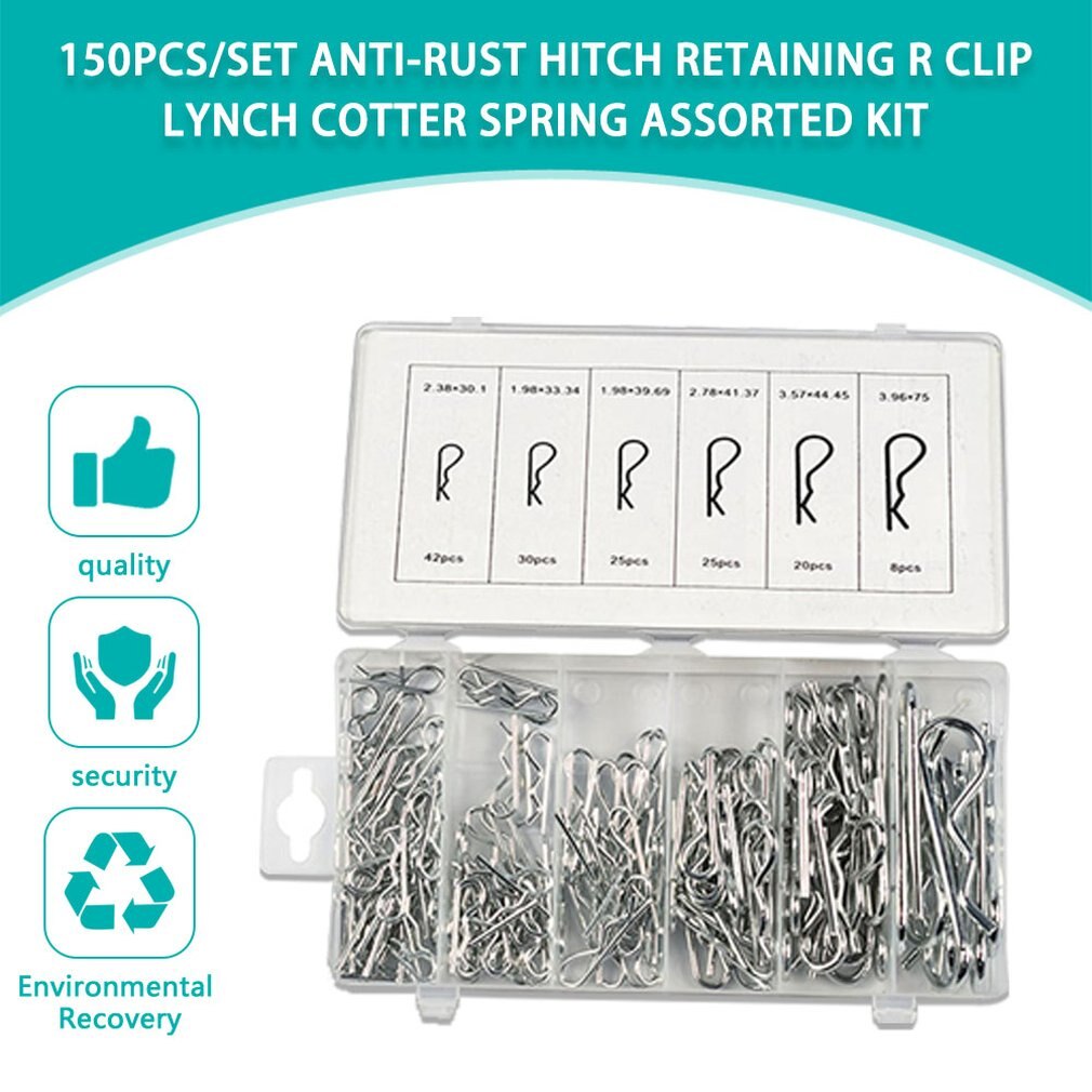 thumbnail image 2 of Heavy Duty Zinc Plated Cotter Pin Assortment Kit, 555-Piece Cotter Pin 2 of 12