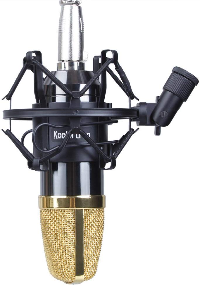 Universal 50MM Microphone Shock Mount for 48MM-54mm Diameter Condenser Mic (Black)