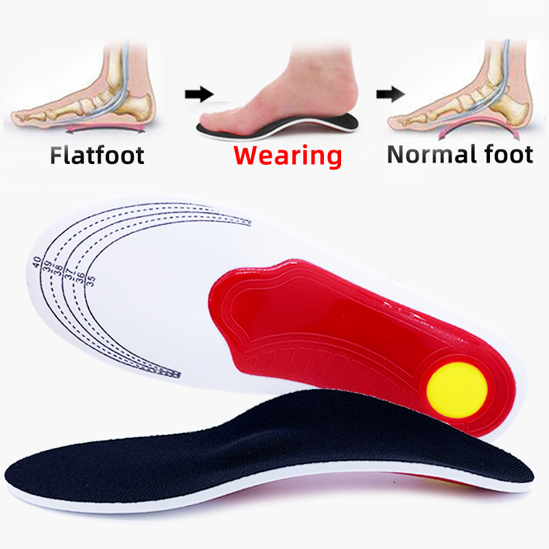 Plantilla ortopédica para hombre y mujer, suela unisex con soporte de arco alto, almohadilla de gel 3D, accesorio para calzado, solución para el dolor de pies, producto de primera