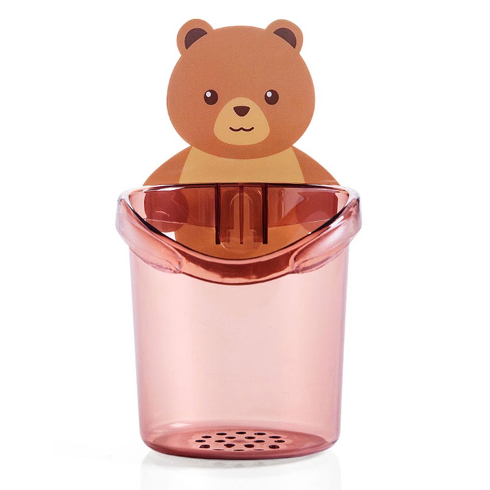 Cute Bear Toothbrush Holder Storage Rack Bathroom Accessories Set Toothpaste Holder Tooth Brush Stand Shelf Accessories: Pink