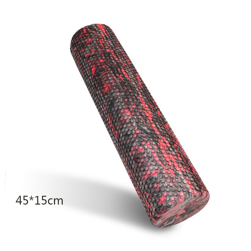 Yecool 60/45Cm Yoga Kolom Yoga Blok Pilates Eva Foam Roller Massage Roller Spier Tissue Voor Fitness Gym yoga Pilates Sport: Black Red 45X15cm