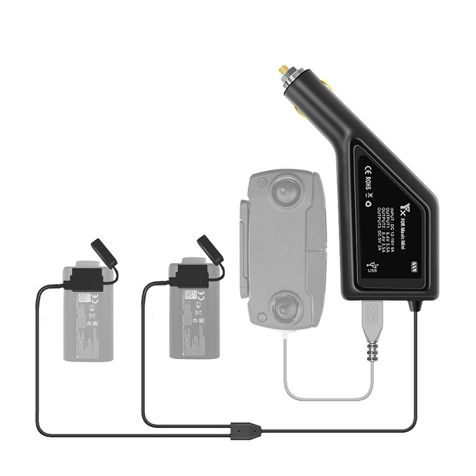Voor Dji Mavic Mini Batterij Outdoor Autolader En Controller Opladen Hub Voertuig Connector W/Usb-poort Mavic Mini accessoires