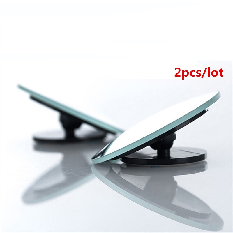 1 Stuk 360 Graden Blind Spot Auto Bolle Spiegel Groothoek Ronde Achteruitkijkspiegel Voor Parking Achteruitkijkspiegel Regen schaduw Veiligheid: 2pcs