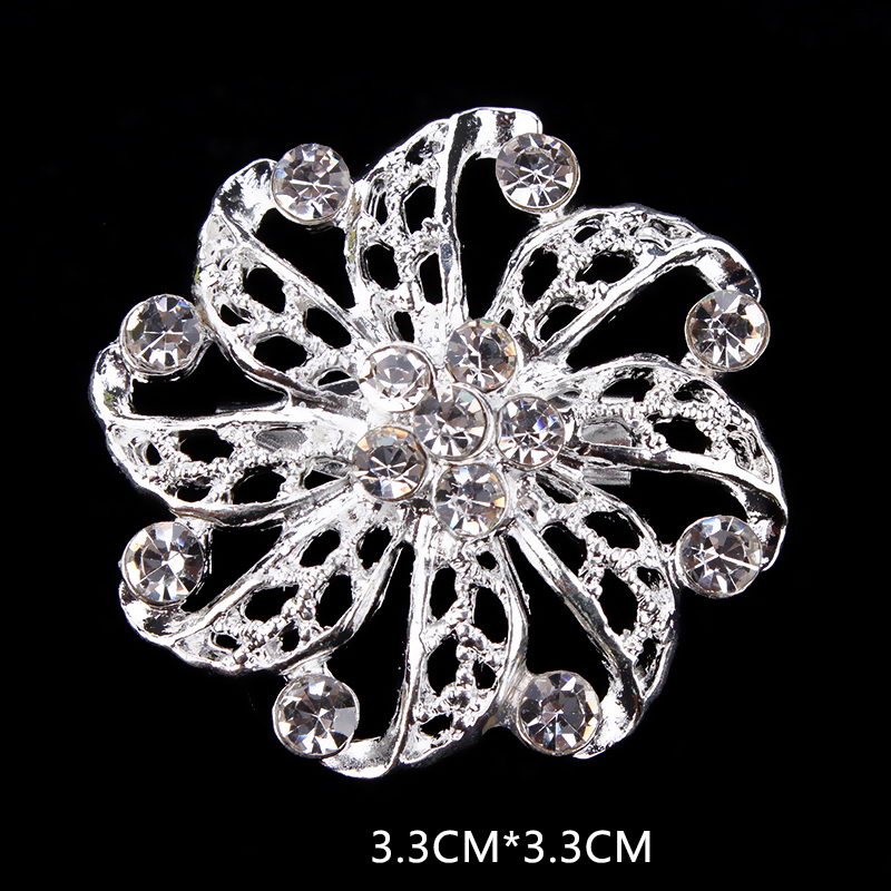 Fabriek Directe Verkoop Diverse Gold Plated Kleur Crystal Rhinestones Bloem Mode Broche Pins voor Vrouwen Diverse: 5387silver