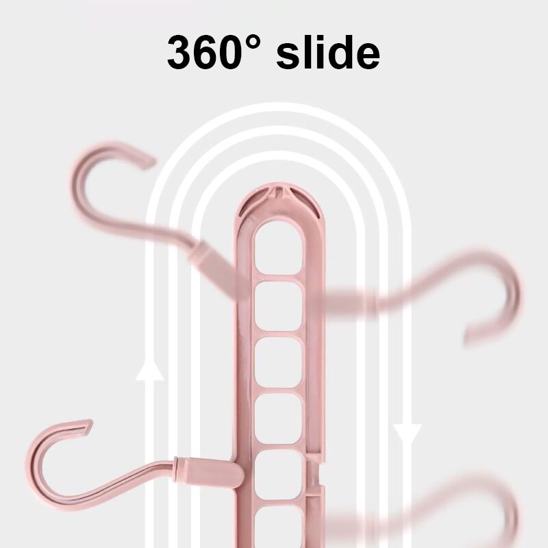 Cintre pliant en plastique à 9 trous, organisateur de vêtements, gain de place, cintre multifonction, supports de séchage pour écharpe de vêtements