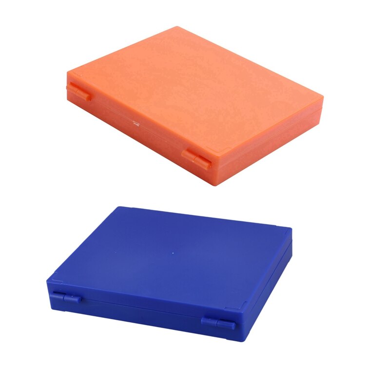 Big 2x Blue & Orange Plastic Rectangle Hold 100 Microslide Slide Microscope Box