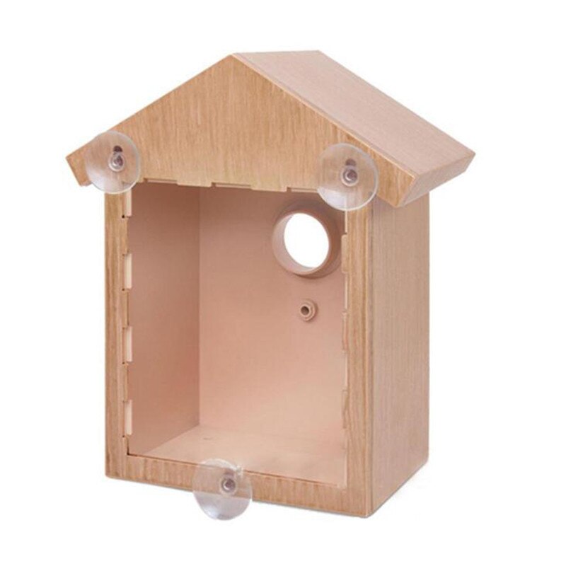 Holz Vogel Nester Ich bin Freien Saugnapf Sichtbar Vogel Hause Garten Fenster Vogelhaus Spender Nahrung Container Haus Vogel Zubringer-Werkzeug