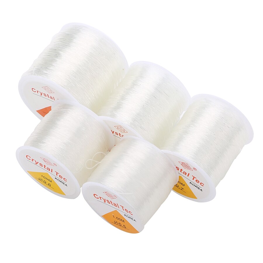 Strong Stretchy Elastic Ropes White Crystal String Cord 55/80/100m/roll Beading Wire Thread for Jewelry Bracelet Necklace Making