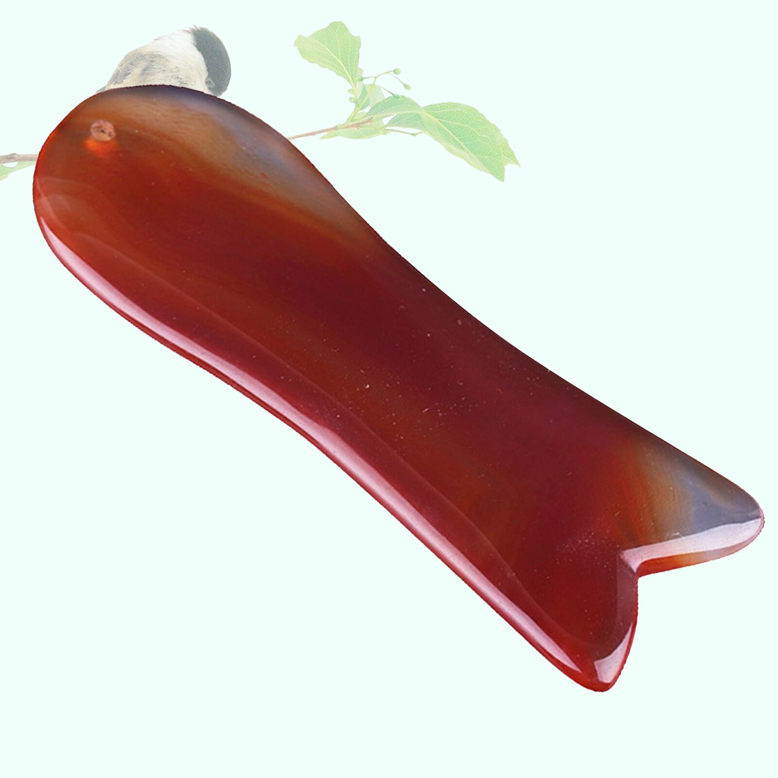 Gua Sha-Rodillo de Jade rojo cornalina crudo, herramienta de masaje de tabla de raspado, herramienta para el cuidado Facial, antienvejecimiento, Gua Sha, herramientas de belleza: Shape 03